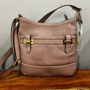 Giani Bernini Pebble Bridle Crossbody, Rose color.